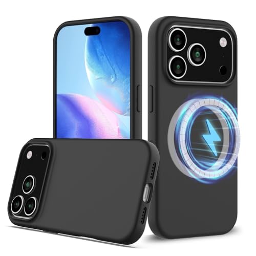 Coque silicone rigide iPhone 16 Pro Max noire de qualité supérieure