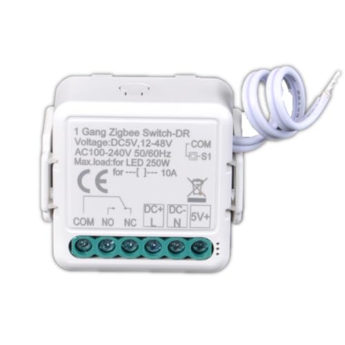 Module Relais d'Interrupteur à Contact Sec ZigBee, Smart Sans Fil, DC 12/24V AC 100-240V, Compatible avec Alexa Google (1)