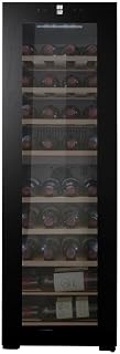 CAVIN Freistehender Weinkühlschrank - Northern Collection 39 Black, Zwei Temperaturzonen 5 bis 18°C, Kompressorkühlung, Kapazität 39 Flaschen, 2 Zonen, UV-geschützte Glastür, Holzregalböden