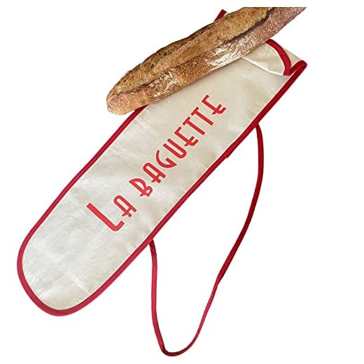 SACASAC ® Bolsa para el Pan en Tela - 100% Algodon -22 x 66 cm - Made in France