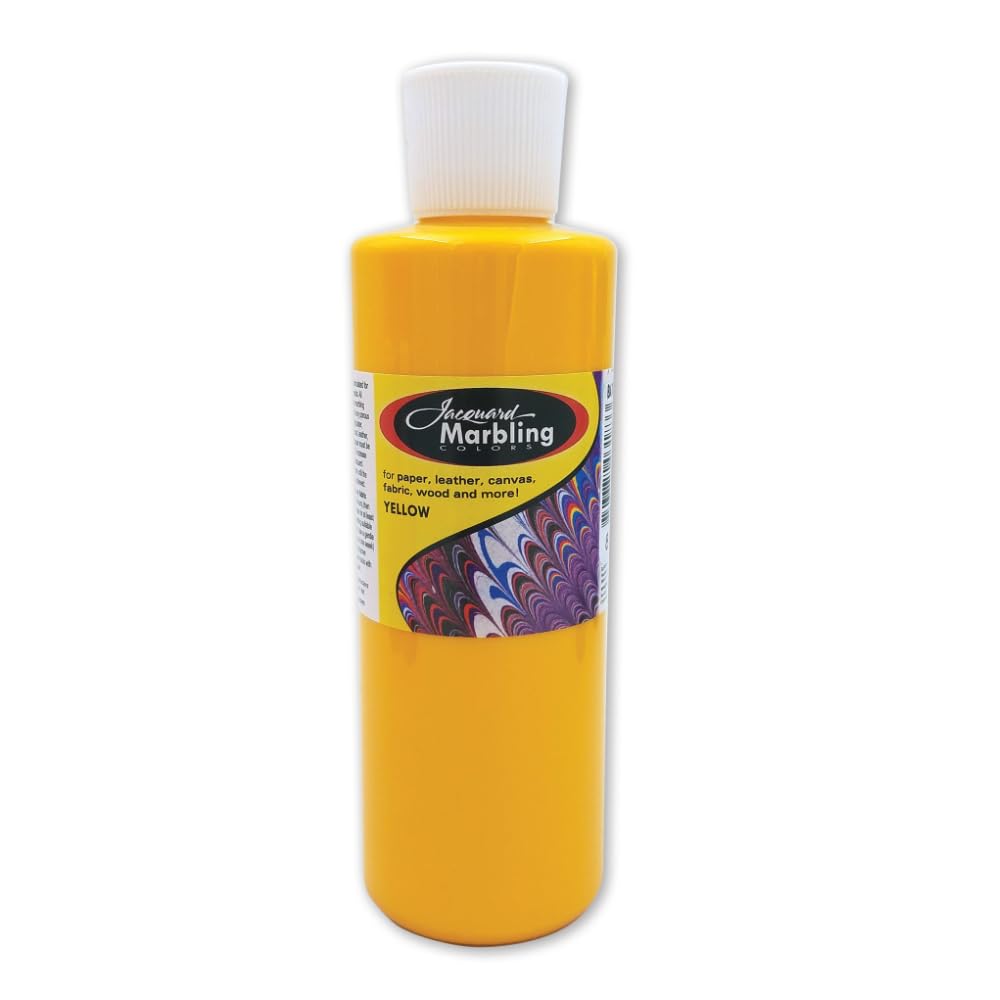 Jacquard Yellow Marbling Colour Vibrant Floating Ink For Water Art, Suminagashi Ebru Paint For Fabric Dyeing And Paper Crafts, Diy Supplies, 236Ml