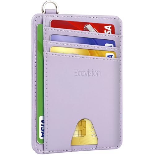 Image of Slim Minimalist Front Pocket Wallet, RFID Blocking Credit Card Holder Wallet with Detachable D-Shackle for Men Women