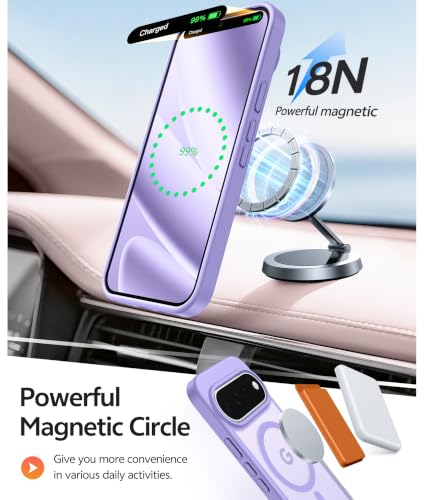 Image of FNTCASE for Google Pixel 11 Pro XL Case, Fit for Magsafe, Screen Protector | Translucent Matte Magnetic Back, 14FT Military Grade Drop Protection, Shockproof Protective Phone Cover, Light Purple