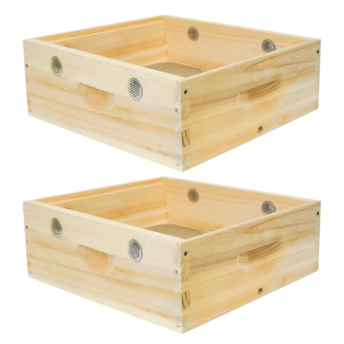 2Pcs Bee Hive Winter Quilt Box Langstroth Overwintering Beehive Quilt Box for Bees Winter (8 Frame)