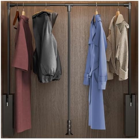Folding Closet Bar, Wardrobe Riser Rail, Interior Width 21.65 to 47.24 ...