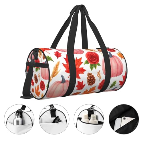Sports Duffel Bag Pumpkins Thanksgiving Foldable Travel Tote Bag Weekender Sleepover Carry On Bag3