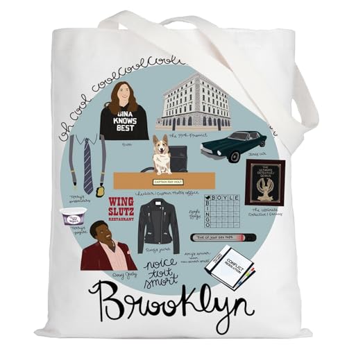 LEVLO Brooklyn 99 Canvas Tote Bag - Tv Gina Fans Gift Jake Reusable Grocery Bag - Merchandise