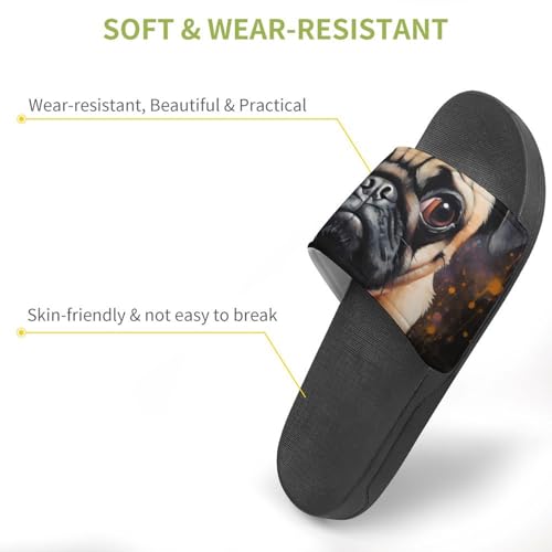 Art Pug Dog House Sandals Non-Slip Bathroom Slippers Beach Summer Shoes for Men Women3