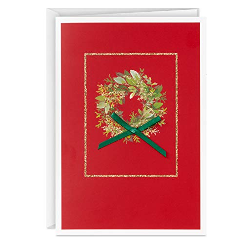 Hallmark Boxed Christmas Cards, Wreath (16 Cards and 17 Envelopes)