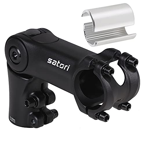 Satori UP3 Bike Bicycle Riser Extension Adjustable Handlebar Stem 90mm x 31.8mm or 25.4mm with Included Shim - Great for Mountain Bike & Road Bike - 3D Forged Alloy