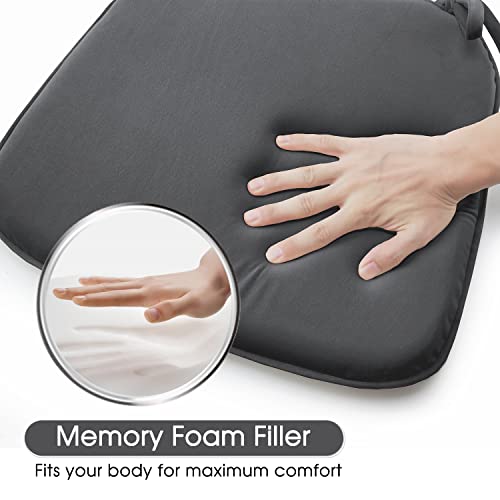 Basic Beyond Kitchen Chair Cushions Set Of 4, U Shaped Memory Foam Chair Cushion With Ties, 17 X 15 Inches Soft Plush Velvet Chair Pads For Dining Chairs(Dark Grey) #TOP5