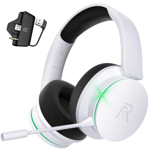Image of Wireless Gaming Headset for Xbox Series X|S, Xbox One, PS5, PS4-Blackwhite | Rotatable Earmuffs, 3D Surround Sound, Noise Canceling Microphones for Xbox Series X|S, Xbox One, Sega Gear, Mac