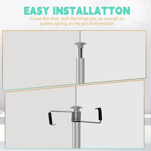 Litoexpe 4 Pack Universal Butterfly Spring Door Closer with Rubber Bumpers Self Closing Automatic Door Closer Fits Most Butt Hinge Pins