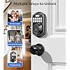 TEEHO TE001K Keyless Entry Door Lock with Handle, Electronic Keypad Deadbolt with 2 Knobs, High-Security Front Door Handle Set for Home & Rental, Smart Auto-Locking, Easy Install, Matte Black