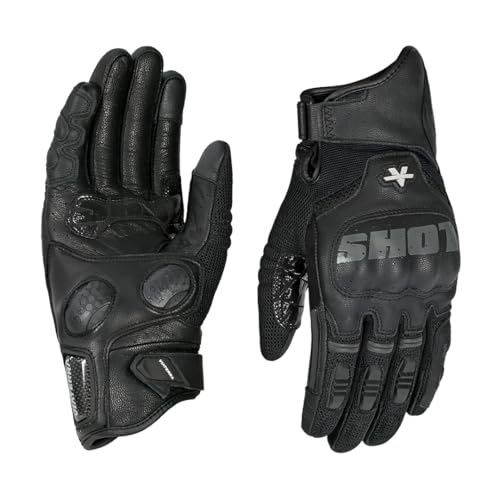 ViaTerra Holeshot Pro - Semi Gauntlet Hybrid Riding Gloves |Goatskin Leather |Touchscreen, Knox SPS 303 Palm Protection with Handy Clip Motorcycle Gloves (XL)