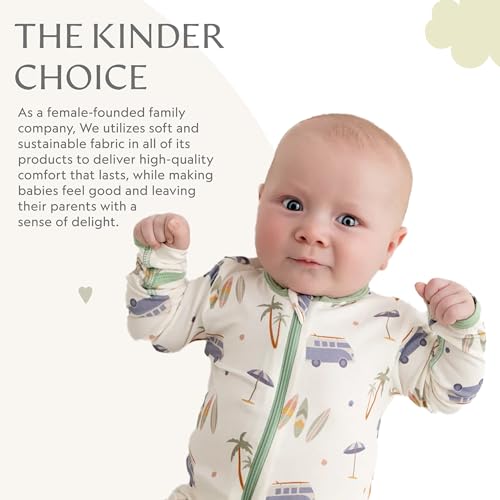Image of Bamboo Little Soft Baby Footie Pajamas, Baby Clothes, Newborn Sleepers, 95% Viscose and 5% Spandex, 0-24 Months