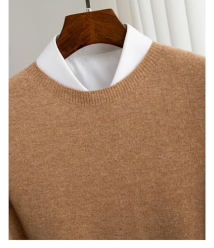 DBFBDTU Wool Sweater for Men's Thick Slim-Fit O-Neck Pullover Business Long-Sleeved Knitted Jumpers3