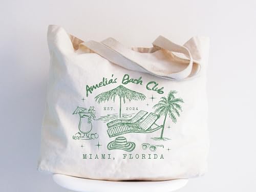 Bolso tote personalizado para despedida de soltera en la playa, regalos para la boda, bolsa para la novia en la playa, regalos para damas de honor, bolsa para fiesta de despedida, bolsos para fiestas nupciales miniatura 2