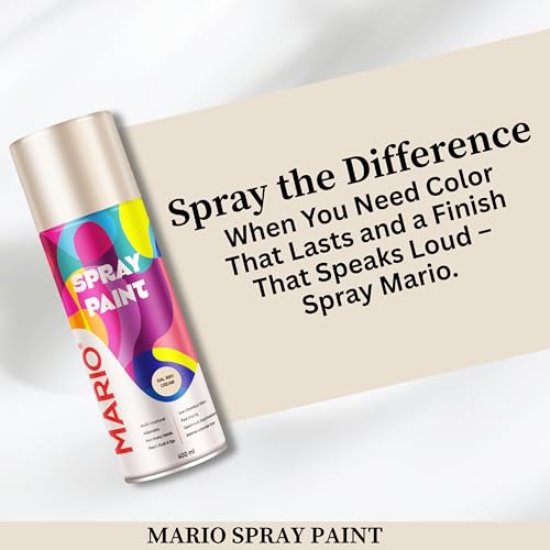 Image of Mario Spray Paint - RAL 9001 Cream (400ml) | Premium Cream Spray Paint for Furniture, Walls, Wood & Interior DIY | Smooth Durable Finish