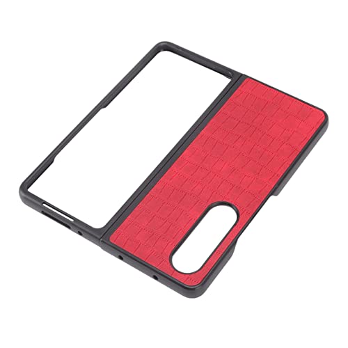 Rankomu vikbart PU läderfodral för Samsung Galaxy Z Fold 4, röd