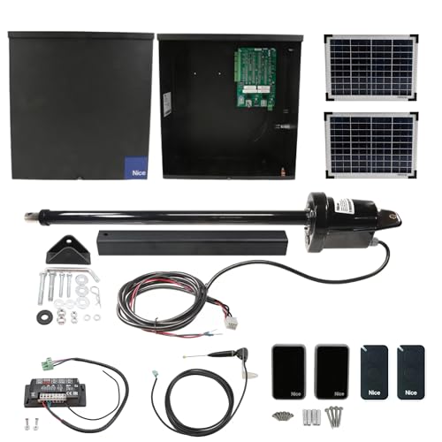 Apollo 1500 Swing Gate Motor Opener 10 Watt Solar Package with Two APL-INTI2/A-BK Remote Control Transmitters & Receiver