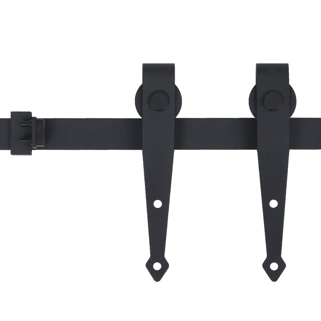 vidaXL Kit de Mini Puerta Corredera de Armario Corrediza Herrajes Riel Deslizante Rodillo Percha Almacén Estudio Cocina Bricolaje Acero Carbono 152 cm