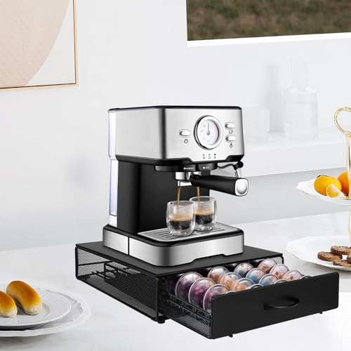 Miniatura 7 de Joyboy Soporte Para Cápsulas De Café,Soporte Organizador,Dispensador Capsulas Compatible,Cajón Para Almacenar Cápsulas,Soportes Para Cápsulas De Café Para 40 Cápsulas Vertuoline