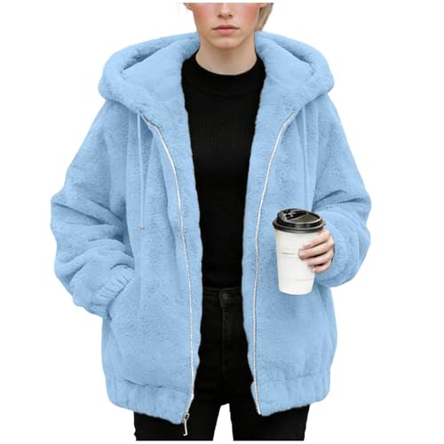 ilzjaua Womens Sherpa Fleece Jacket Sherpa Jacket Women Hooded Plush Fuzzy Fleece Coats Bomber Shape Winter Fall Clothes for Women 2026 Chaquetas De Mujer Elegantes Vacation Capsule Wardrobe - image 6