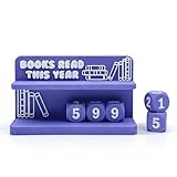 Books Read This Year Counter, 3D Printed Display Book Tracker for Reading Goals, Motivational Gift for Readers, Book Lovers, Teachers & Book Clubs (Purple)