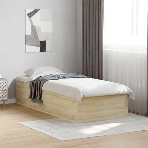 vidaXL Estructura de Cama Madera de ingeniería Roble Sonoma 90x190 cm