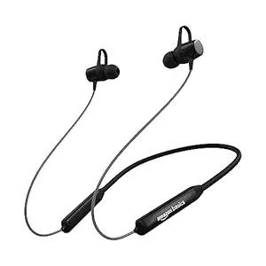 Amazon Basics in-Ear Bluetooth 5.0 Wireless Neckband with Mic, 10mm Drivers Magnetic Earbuds, Voice Assistant, Dual Pairing and IPX4 Water-Resistance (Grey)