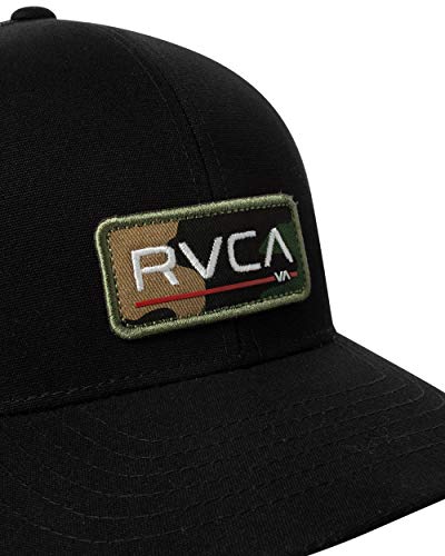 Image of RVCA Men's Curved Brim Trucker Hat, Structured Hat with Curved Bill, Adjustable Snapback Closure