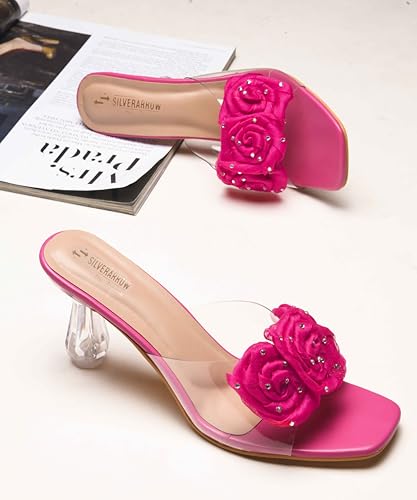 Image of SilverArrow womens Aromo Flora Fashion Sandals|Stilettos Heel Sandals With Open Back|Ethnic Wear