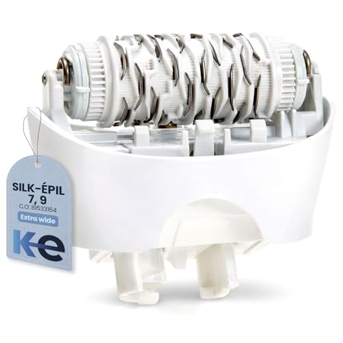Anakel Home Tête d'épilation de Rechange 81533164 Compatible avec Braun Silkepil 7, Silkepil 9, Xpressive et SensoSmart, Tête Extra Large, Couleur Blanche