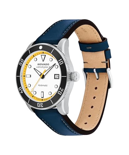 Movado Heritage Calendoplan S Men's Luxury Automatic Watch - Swiss Self-Winding Movement, Leather Strap, Water Resistance 100 Meters (10ATM) - Classic Mechanical Timepiece - Gift for Him - 40mm2