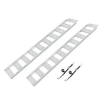 CARGOSMART Aluminum Straight Fixed Ramp with Treads (2pk) - Easily and Safely Load and Unload Light Equipment, Lawn Tractors, ATVs and More, 1,250 lb. Capacity, 12" W x 78" L