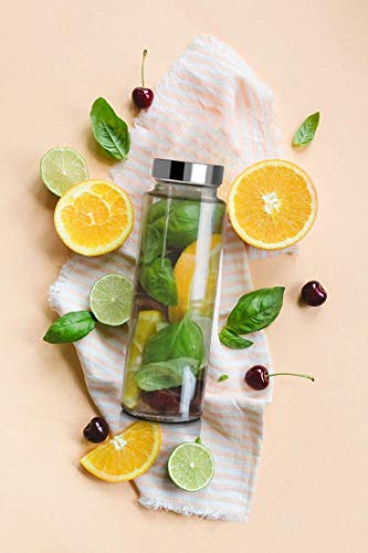 Image of 500ml Glass Water Bottle Set of 3 | Airtight Steel Lid Leak-Proof Botle | Premium Clear Glass Juice, Detox, Milk & Infused Drink Bottle | Fridge-Safe & BPA-Free Bottle for Home & Office