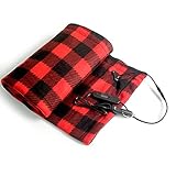 ATIN Large 12V Heated CAR Van Travel Electric Blanket,Car Heated Blanket Heated Pad Safety Low...