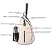 57lilina Beige Pickleball Sling Bag - Lightweight Crossbody Design Holds 2 Paddles & 6 Balls - Ventilated Water Bottle Holder, Multiple Compartments - Fit for Drills, Casual Play & Travel