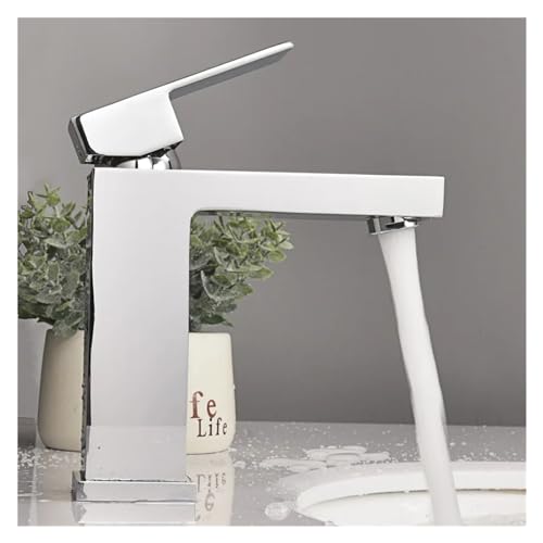 Grifo de cascada para baño en latón cromado con flujo suave monomando 6