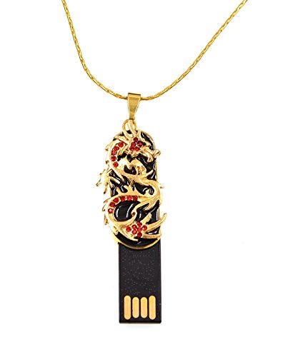 Memory Stick 32Gb Usb 2.0 Flash Drive - Creative Dragon Jump Drive For Data Storage - Febniscte Gold Pendrive Zip Drive With Necklace In Box For Graduation #TOP3