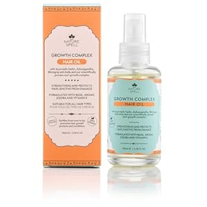 Nature Spell Hair Growth Oil 100ml – Hair Oil for Dry Damaged Hair – Infused with Ayurvedic Herbs – Stimulates Healthy Hair Growth – Suitable for all Hair Types – 100% Vegan – Made in the UK