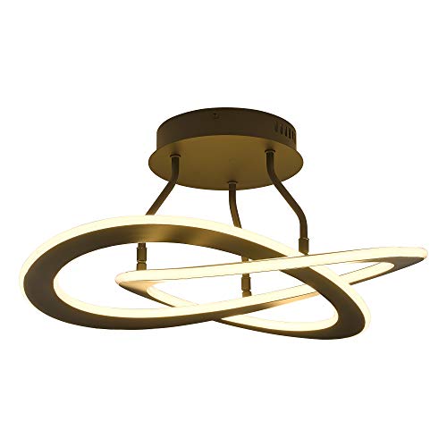 Flash Deals - 50% OFF FEMILA Modern Ceiling Light, LED Chandelier Semi Flush Mount, 25W 3000K Warm White, Oil Rubbed Bronze Finish for Bedroom, Living Room,4FC28SL-F
