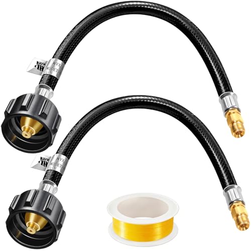 Teupoa 12 inch RV Propane Hose Connect to 2-Stage Auto Changeover Regulator for RVs Campers & Trailers (2 pcs)