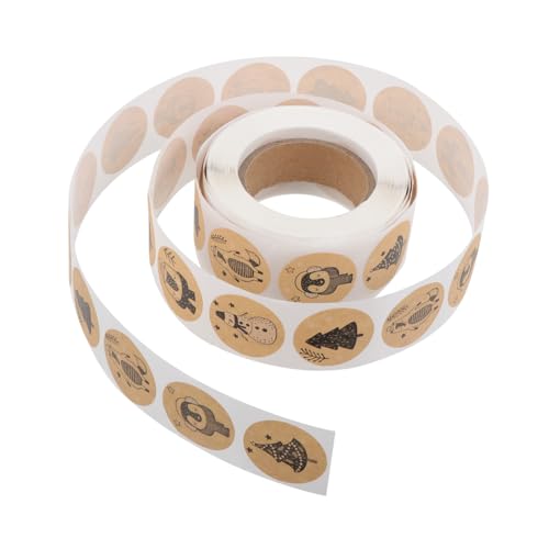 ZUNOXAZ Pegatinas Navideñas Autoadhesivas Etiquetas Adhesivas Decorativas para Sellado de Regalos y Manualidades Diseño de Animales Blanco para Empaques y Decoración Festiva