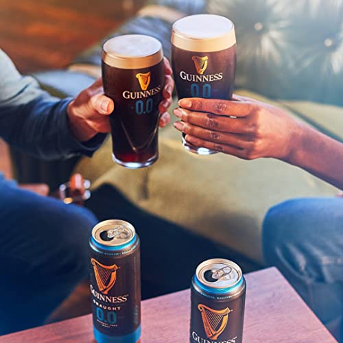 Guinness Draught 0.0 Alcohol Free Stout | 0% vol | 24 x 440ml | Notes of Sweet Malt & Hop Bitterness | Dark Ruby Red Beer | Creamy Head | Hints of Chocolate & Coffee