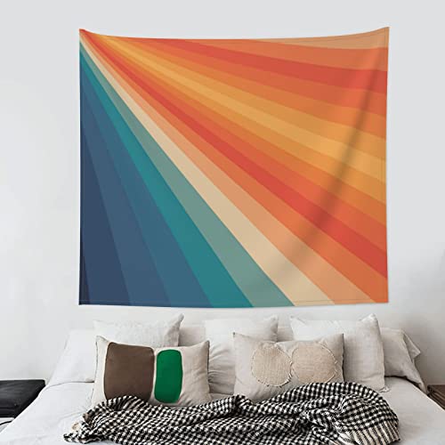 Qsmx Retro 70S Aesthetic Tapestry For Room, Boho Sun Sunset Hippie Tapestries Wall Hanging Bedroom Abstract Minimalist Yellow Mid Century Art Tapestry Wall Decor For Living Room Dorm, 60"X40" #TOP4