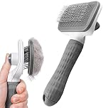 Dog Brush Cat Grooming Comb,Self Cleaning Pet Slicker Brushes with Smooth handle,Dog Grooming Tool with Button for Pet Shedding Brush Cat Massage Clean Tangled