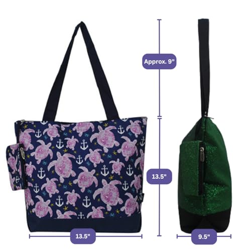 Image of NGIL Medium Top Zipper Closure Canvas Tote Bag with Attached Matching Coin Purse For Moms and Nurses