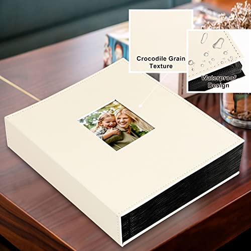 Image of Ywlake Photo Album 4x6 400 Pockets, Leather Photo Albums Holds 400 Vertical Pictures Only Beige